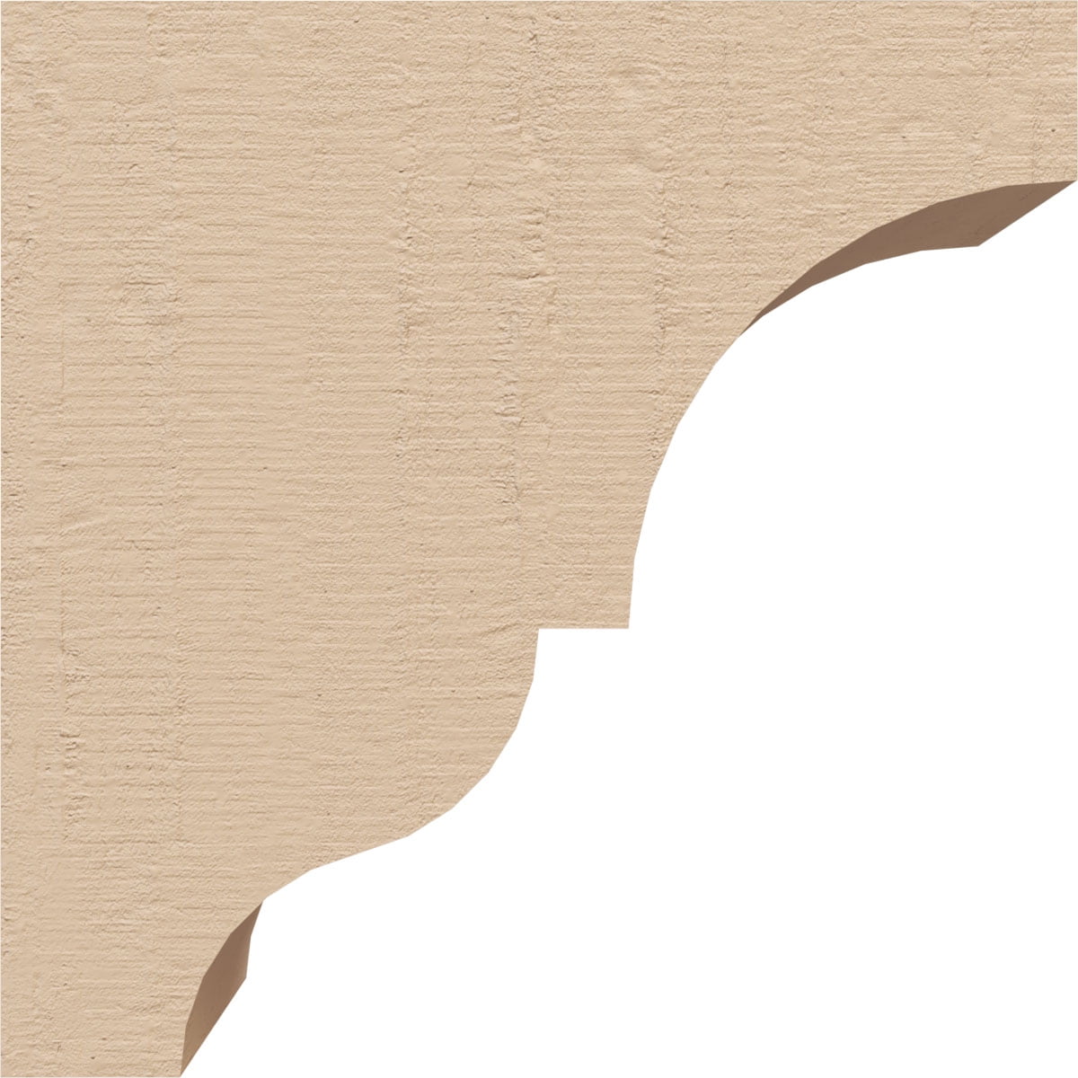 2"W x 4"D x 4"H Classic Asheboro Rough Cedar Woodgrain TimberThane Corbel, Primed Tan
