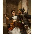 thumbnail image 2 of Ferdinand Minor 15x17 Gold Ornate Wood Frame and Double Matted Museum Art Print Titled - The Flirtation, 2 of 4