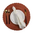 thumbnail image 5 of Mrehloy Natural Braided Placemats Set of 6, 15inch (15") Round Cotton Woven Dining Table Mats Heat-Resistant and Washable Orange, 5 of 8