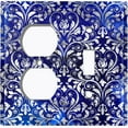 thumbnail image 6 of Metal Light Switch Plate Cover Elegant Blue Gray Damask DAM049, 6 of 16