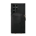 thumbnail image 6 of Feishell Crossbody Wallet Case for Samsung Galaxy S22 Ultra (6.8 inch),Zipper Pocket Case with Card Holder,Premium PU Leather Purse Back Kickstand Phone Case with Detachable Shoulder Strap,Black, 6 of 9