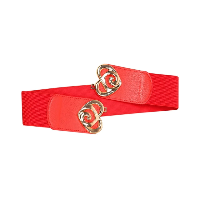 Ceintures pour Femmes pour Robes Ceintures de Mode pour Femmes Robes Grande Taille Larges Ceintures Extensibles pour Femmes Ceintures Larges pour Femmes Mode Ceinture Élastique pour Robes Enveloppe Obi Ceinture pour Robes, Rouge