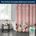 thumbnail image 3 of LVRLVR 1/4 Sparkling Blue Glitter & Floral Fabric Shower Curtain Rug Set - Bath Mat Bathroom Decoration,Pink, 70.8" × 70.8", 3 of 8
