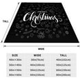 thumbnail image 4 of Throw Blanket 40x50 Inch,Black White Merry Christmas Text Cozy Soft Lightweight Fuzzy Flannel Blanket 50x40 Inch Suitable for Couch Bed Sofa Living Room in All Seasons, 4 of 6