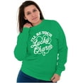 thumbnail image 3 of I'll Be Your Lucky Charm Clover Unisex Plus Fleece Graphic Sweatshirt Brisco Brands 2X, 3 of 5