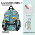 thumbnail image 5 of Excavator and Road Barrier Blue Pattern Cute School Backpack Bag for School with Padded Back and Adjustable Shoulder Straps 15.25"x11.5"x5.25", 5 of 5