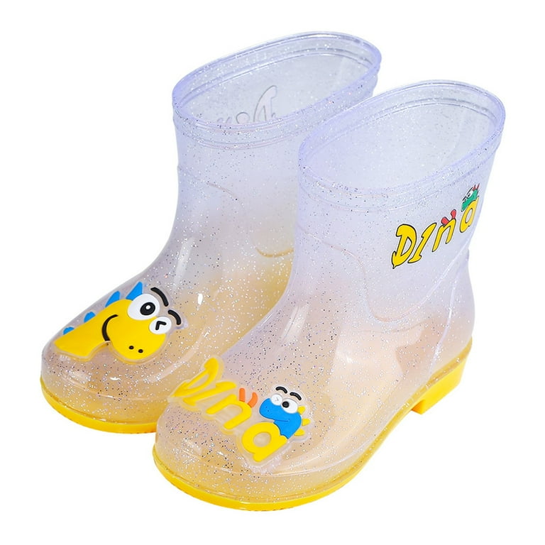 Baby Walking Shoes Boy 6 12 Months Orthopedic Children Shoes Cute Cartoon Mid Tube Rain Boots Fashion Transparent Practical Outdoor Small Rain Boots