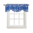 thumbnail image 3 of Christmas Snowflake Blue Window Curtain Living Room Kitchen Cabinet Tie-up Valance Curtain Rod Pocket Valance, 3 of 6