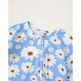 thumbnail image 6 of Mikrdoo Newborn Baby Girl Spring Fall Clothes Set 3 6 9 12 Months Daisy Print Bamboo Zip-up Romper + Bow Headband, 6 of 10