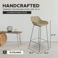 thumbnail image 2 of texxture 2 Pack Ormond Woven Rattan Bar Stool, Metal Legs for Home, Natural, 2 of 7