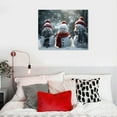 thumbnail image 4 of COMIO Christmas Snowman Wall Art Santa Claus Hat Red and White Scarf Posters Christmas Decor Snow Forest Scene Canvas Picture Artwork Painting for Living Bedroom Office Home Decorations 16x20 in, 4 of 4