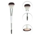 thumbnail image 3 of Unique Bargains 1 Pc Two-in-one Dual Head Makeup Brush for Bathroom White Black Plastic Handle Nylon Hair, 3 of 5