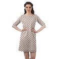 thumbnail image 1 of Moomaya Robes Mini Femmes Coton Slub Robes d'Été Manches 3/4 Robe Droite, 1 of 4
