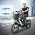 thumbnail image 6 of SANOPY Max Electric Bike for Adults with 819W Peak Motor, 30Miles 20MPH Commuting Electric Scooter with Adjustable Seat & Carry Basket, 20" Tires, Gray, 6 of 8