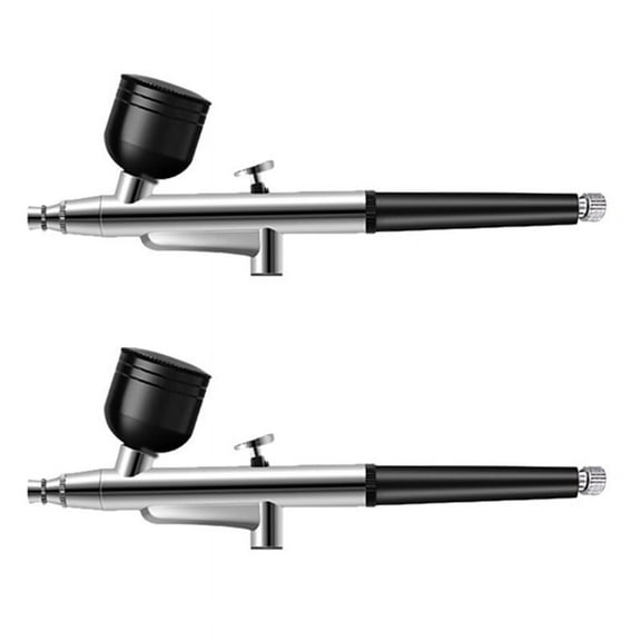 2X Portable Single Action Airbrush 0.3mm Nozzles Airbrush Pen for Model Cake Nail Car Painting Beauty Inkjet-Black