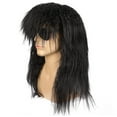 thumbnail image 3 of Onedor Men's Long Curly Synthetic Wavy Hair 80s Punk Rock Wig Cosplay Wigs (Black WIG WITH SUNGLASS), 3 of 7