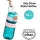 thumbnail image 4 of Botellas de agua para niños de 18 oz con tapa de paja y asa de transporte, botella de agua a prueba de fugas sin Bpa con botón pop para la escuela, verde azulado, 4 of 5