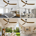 thumbnail image 5 of 52 inch Outdoor Ceiling Fans for Patios with Light, Smart Alexa Control, Farmouse Rustic Wood Propeller 3 Blades High CFM DC Motor Fan for Bedroom, 5 of 10
