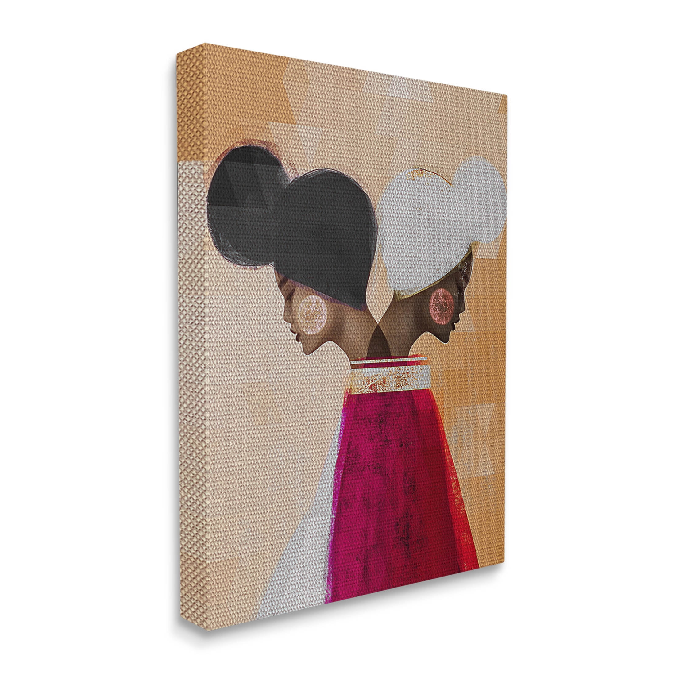 Modern Twin Girl Collage Abstract Graphic Art Gallery Wrapped Canvas Print Wall Art