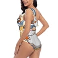 thumbnail image 6 of Daiia Hello Summer Cute Gnome Women's One Piece Swimsuits Personalized One Shoulder Swimwear Asymmetric Ruffle Bathing Suits-Large, 6 of 8