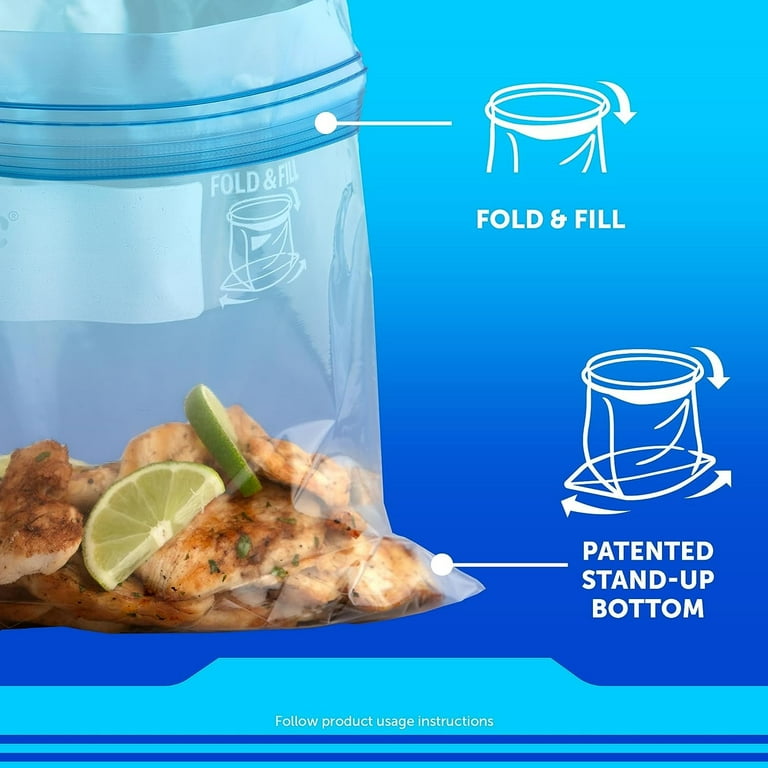 【SPERONE】Bao Open Bag Ziploc Quart Food Storage Freezer Bags, New Stay Open Design