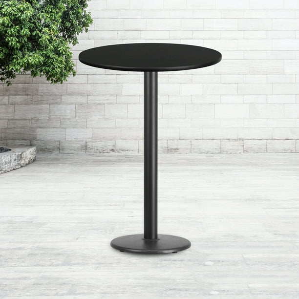Flash Furniture 30'' Round Black Laminate Table Top with 18'' Round Bar