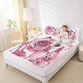thumbnail image 4 of Manfei Fashion High Heels Bed Sheets,Pink Flower Perfume King Sheets,Romantic Valentine'S Day Sheet Set For Adults,Super Cozy Room Decor,4-Piece, 4 of 7