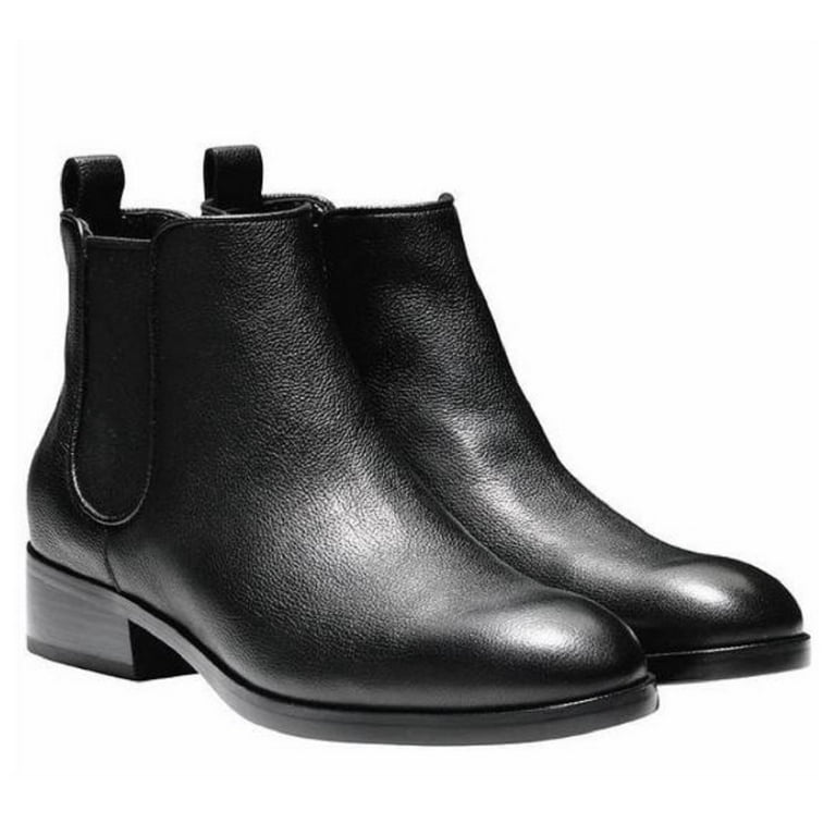 Cole Haan Women s Landsman Booties Short 1 Heel Leather Causal Ankle Boot 9.5 Black Walmart
