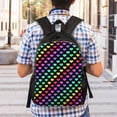 thumbnail image 2 of Geaub rainbow hearts ultimate comfort and style: the perfect compact backpack for college, commute, travel, and everyday use, 2 of 2