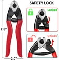 thumbnail image 2 of fuzhong-7.6" Steel Wire Cutter Heavy Duty Stainless Steel Cable Up to 5/32" for Deck Stair Railing Wire Seals & Bicycle Cable Sharp & Precise One-Hand Operation Strong Steel Cable Cutters CC-11, 2 of 4