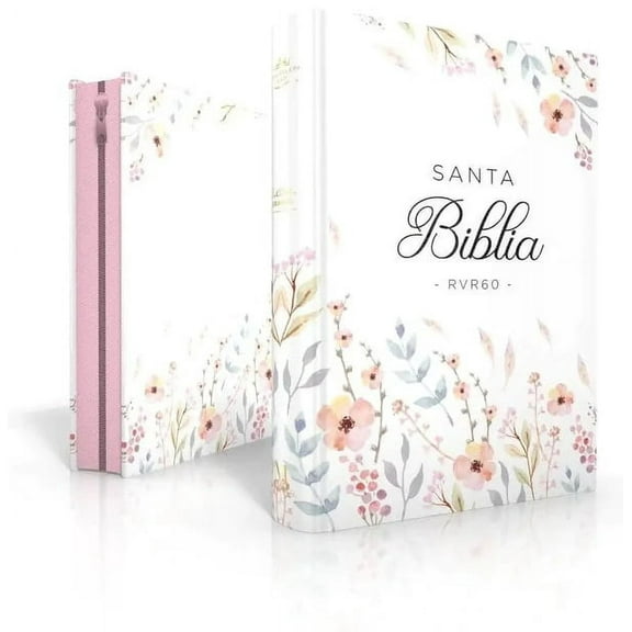 Biblia RVR 1960 Letra Grande Tamaño Manual Tapa Dura Flores Primavera