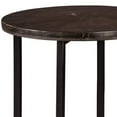 thumbnail image 4 of Round Wooden Top Metal Accent Table, Set of 2, Brown and Black- Saltoro Sherpi, 4 of 5