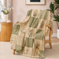 thumbnail image 2 of SPXUBZ Botanical Patchwork Flannel Fleece Blanket, Green Nature Pattern Throw Blanket, Soft Cozy Warm Blanket for Bedroom Sofa Decor 50"x40", 2 of 4
