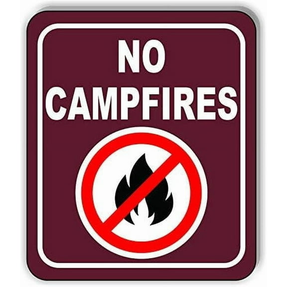 NO CAMPFIRES CAMPING Sign Wall Art Outdoor Indoor 12x8 Inches Metal tin sign
