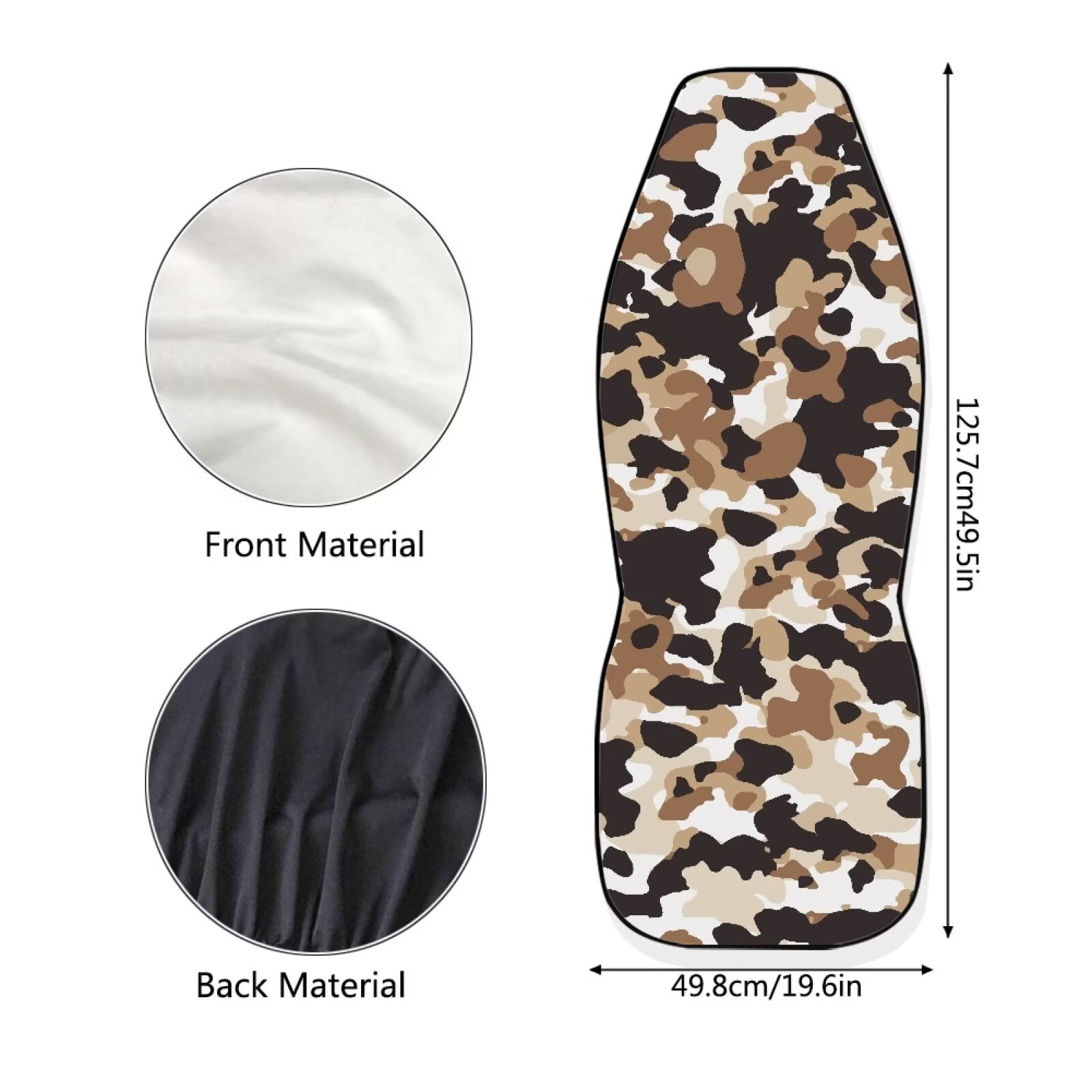 Binienty Brown Camo Print Car Seat Covers Front Seats Only Elastic Polyester Bucket Seat Covers Anti-Scratch Breathable Easy to Install Universal for Cars SUV/Trucks/Sedans