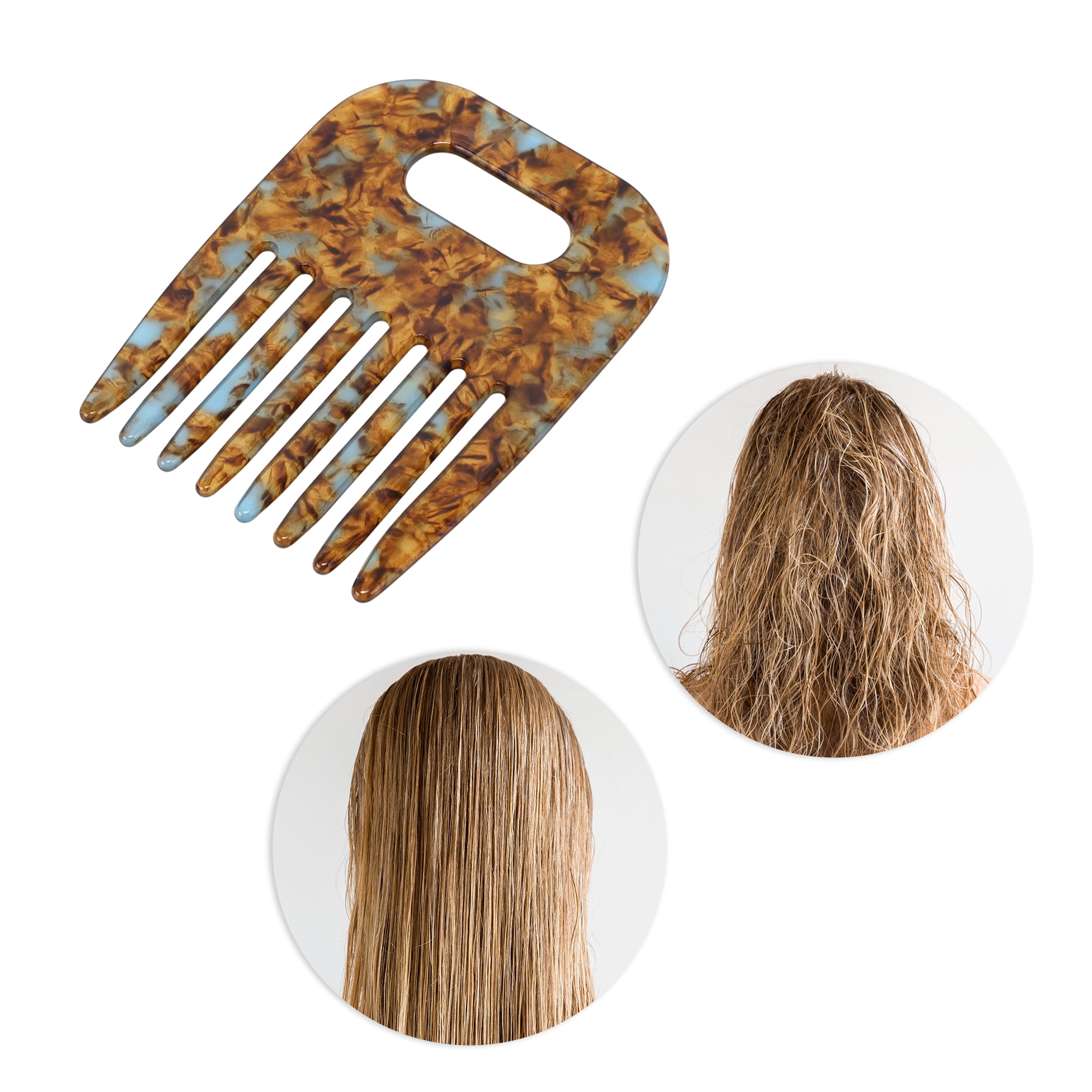 Unique Bargains 1 Piece Women Durable Vintage Acetate Comb for Curly Hair Brown
