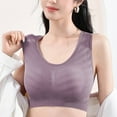 thumbnail image 2 of VBVC Women's Textured Seamless Wireless Bra,Ladies Full Coverage Bralette,Supportive Racerback Lingerie For Women,Pink,Size L, 2 of 5