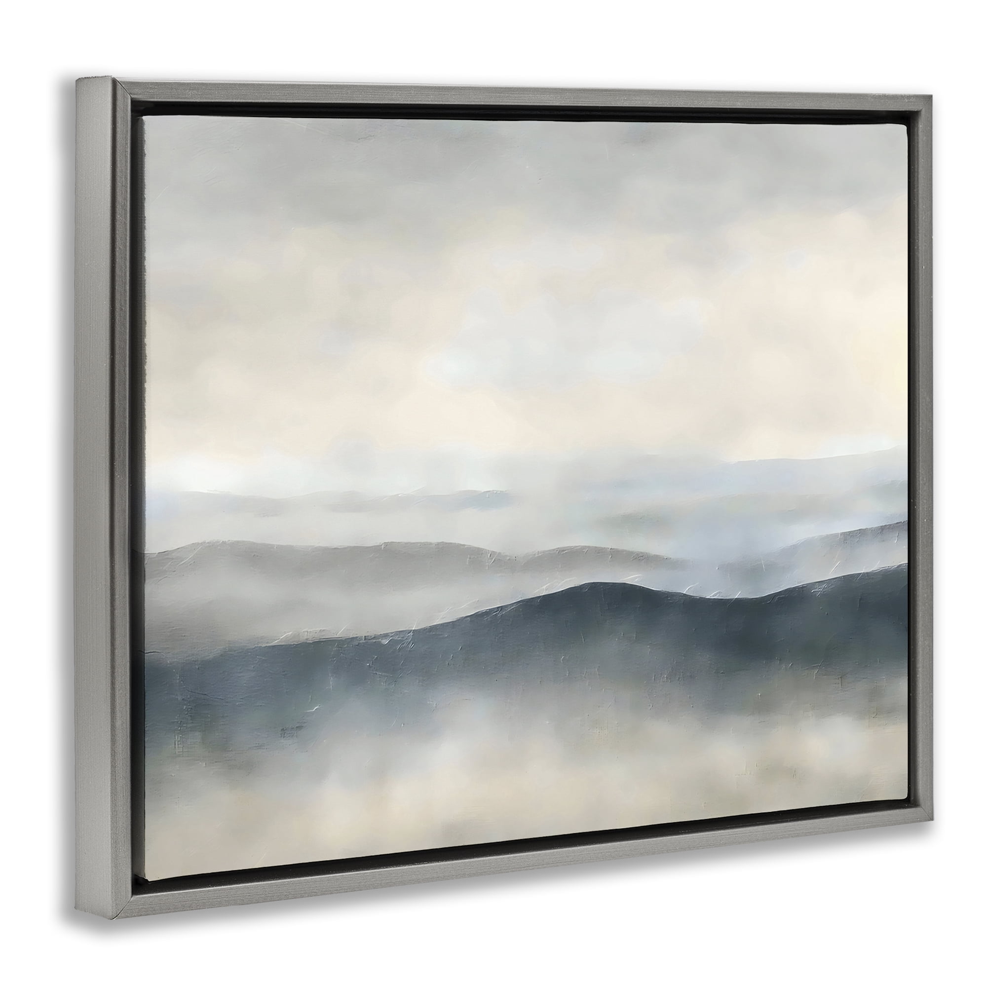 Stupell Industries Muted Horizon Serenity Gray Framed Floater Canvas Wall Art, design by Riley B