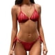 thumbnail image 1 of Gibobby Conjunto de bikini sexy Traje de baño para mujer Conjunto de bikini de dos piezas Traje de baño sexy con cordones(Rojo,XL), 1 of 5
