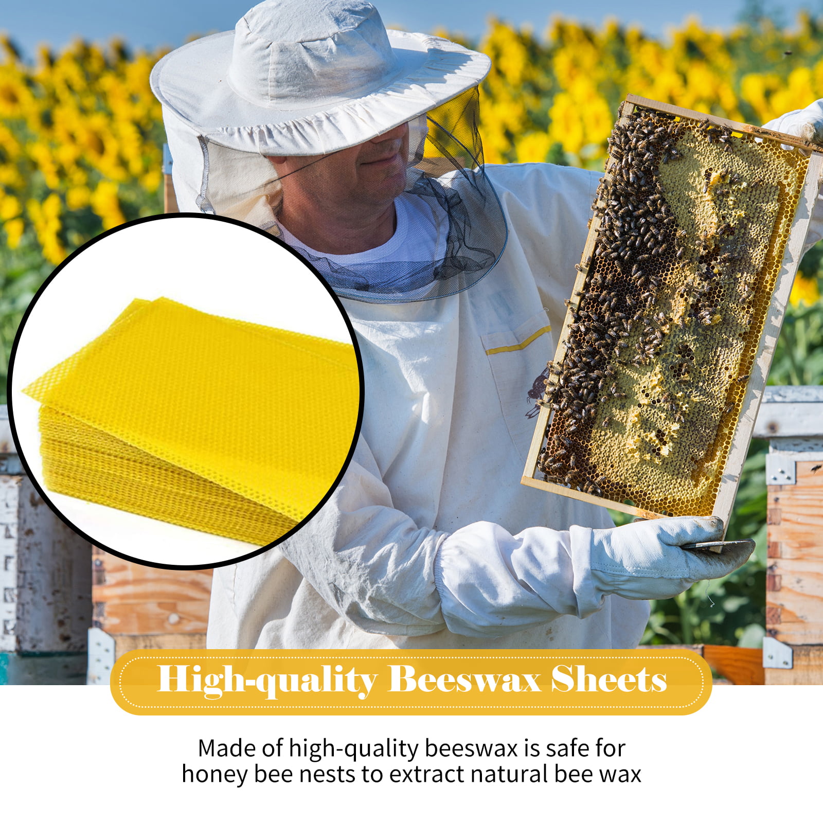 30 Pcs Beeswax Beekeeping Honeycomb Foundation Wax Frames Honey Hive Tool Set 