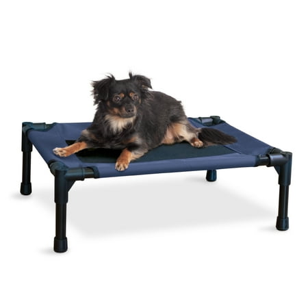 UPC: 0655199216017 | K&H Pet Products Original Pet Cot Elevated Dog Bed Blue/Black Small 17 X 22 X 7 Inches