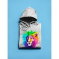 thumbnail image 3 of Rainbow Lion Hoodie Women -Rose Khan Designs, Female XX-Large, 3 of 4