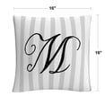 thumbnail image 2 of Gray Striped Ornate Letter Script M By Abc 16 X 16 Decorative Throw Pillow, 2 of 5