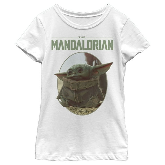 Girl's Star Wars: The Mandalorian The Child Oval Frame Graphic Tee White X Large