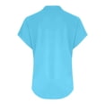 thumbnail image 5 of WCJM Women's Triple Color Block Stripe T Shirt Short Sleeve Casual Loose Women's Short Sleeve T-Shirt Women's Fashion Casual V Neck Down Short Sleeve Tops T Shirt, 5 of 7