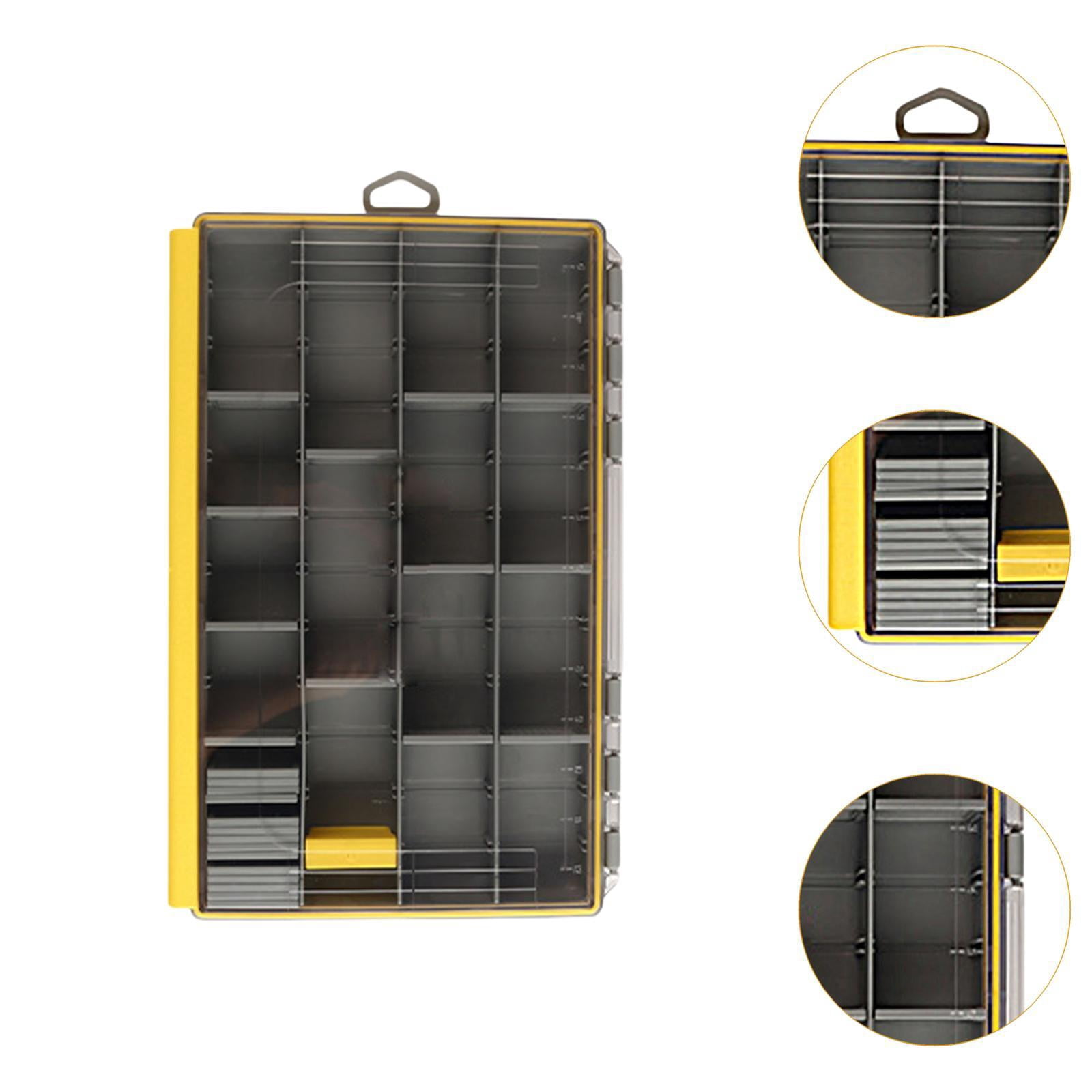 Wswqop Fishing Tackle Box Lightweight Multi Grids Lure Box Convenient Storage Container 27.5x18x4.5cm