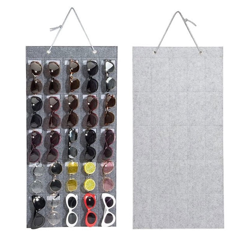 25 SLOT SUNGLASSES HOLDER! FELT MATERIAL! Gustave Hanging Sunglasses Organizer Storage Display Felt  main image 3
