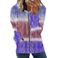 thumbnail image 1 of Puntoco moda mujer manga larga cremallera frente abierto suelta prendas de vestir exteriores blusa estampada abrigo Tops bolsillos blusa con capucha liquidación Puntoco Puntoco-6463, 1 of 5