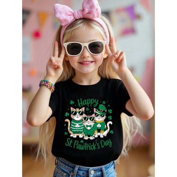 Happy St Pawtrick's Day Cat St Patricks Day Cattrick's Day Men Women Kids T-Shirt Graphic T-shirts for boys and girls