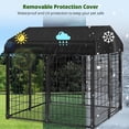 thumbnail image 3 of DOMIPET 4FT(D) x 4.2FT(W) x 4.5FT(H) Large Outdoor Heavy Duty Metal Dog Kennel Playpen with Sun/Rain Roof Top for Cat Duck Chicken, 3 of 5